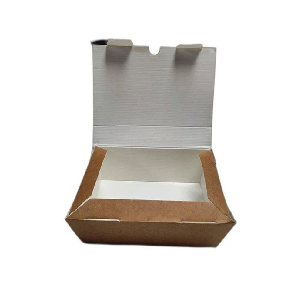 Kraft Paper Food Box With Lid Disposable Lunch Boxes for Takeaway Meals Custom Printed Paper Food Boxes for Catering Recyclable