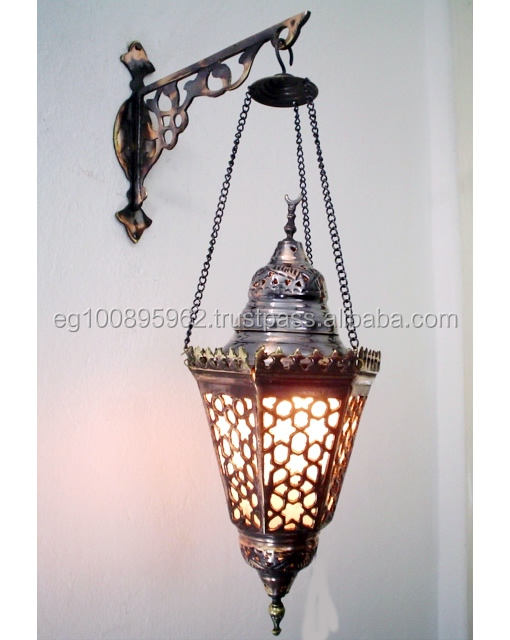 Zahereen BR 35 & BR 86/WB Handmade Tempered Glass LED Wall Mount Hanging Lamp with Brass Deco Bracket for Garden Use