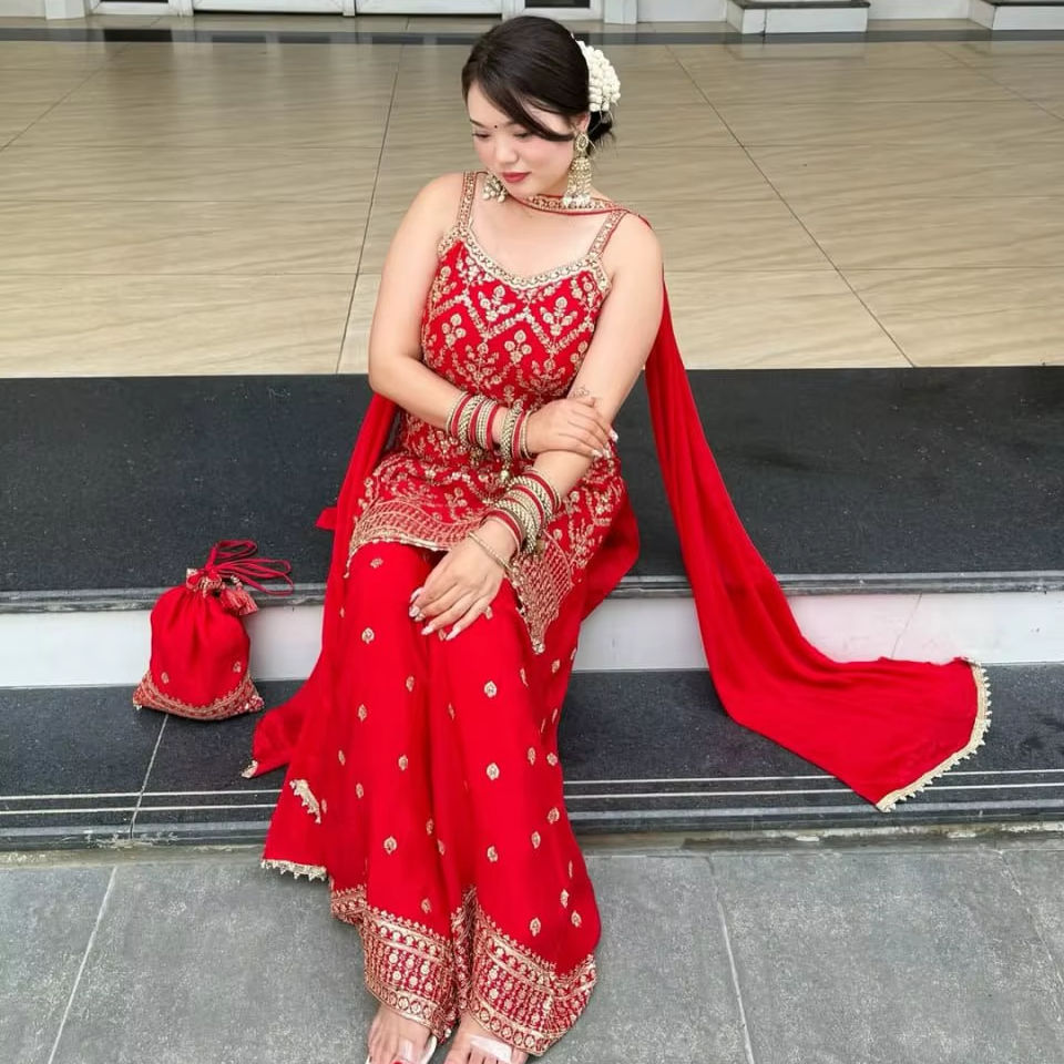 Best Quality Antra Lifestyle Indian Pakistan Clothing Gharara Punjabi Women Salwar Kameez Sexy Stylish Wrinkle Free Sun