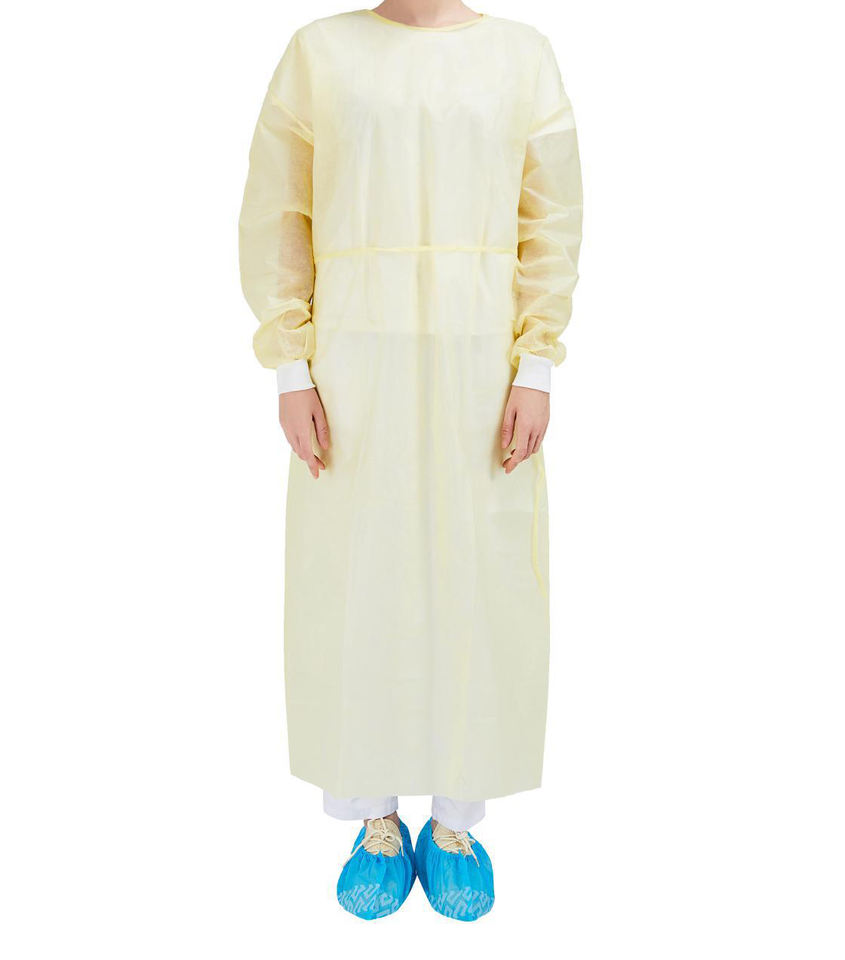Wholesale Customized Disposable Long Sleeve Isolation Gown Breathable Waterproof PP+PE ISO Certified for Adults