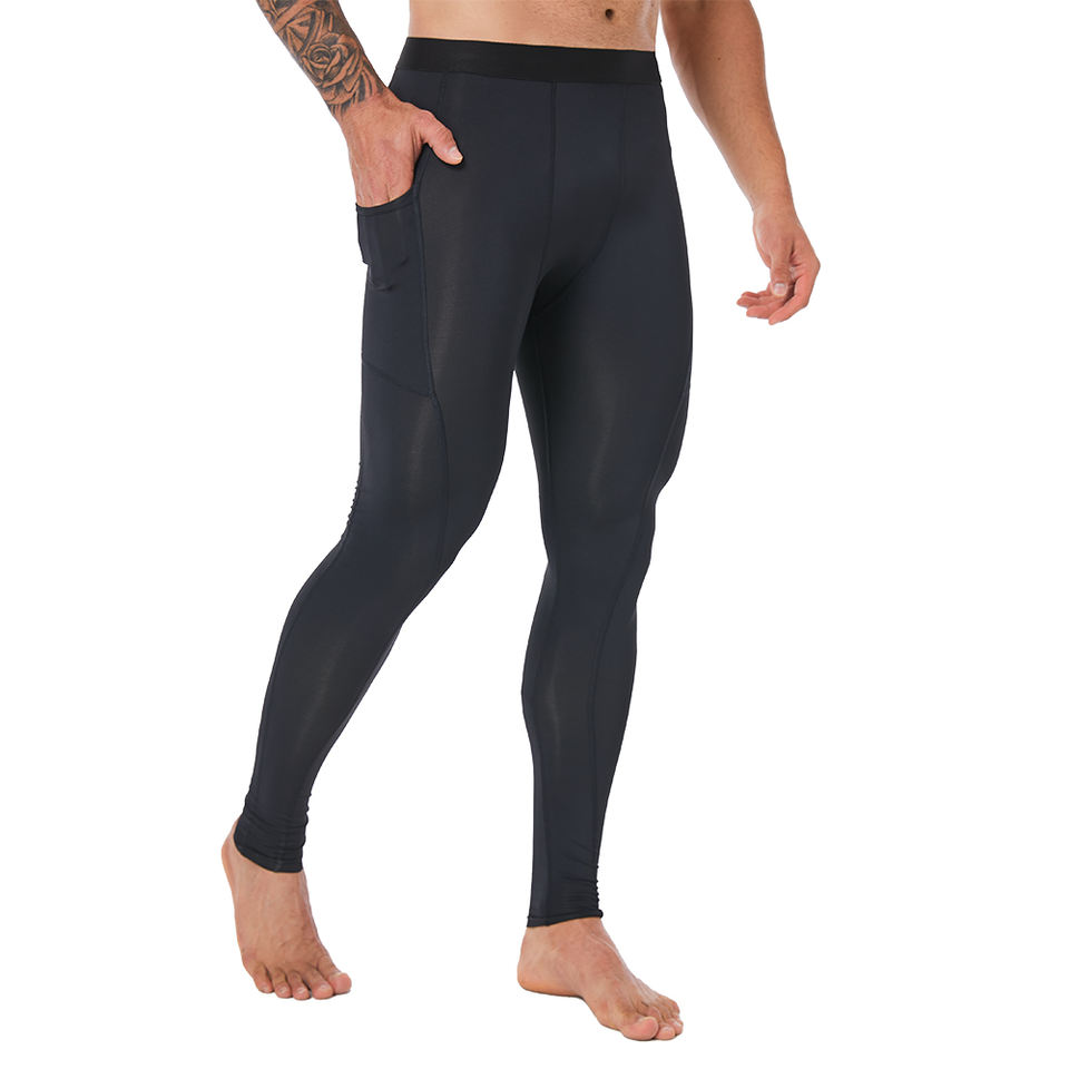 Custom Logo Men's Compression Pants Athletic Sports Leggings & Running Tights Active Base Layers for Men