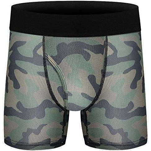 Cool Style Quick-Dry Boxer Briefs Breathable Soft 95% Cotton 5% Other Fibers Underwear Mid-Rise Stretch Waistband Fly Knitted