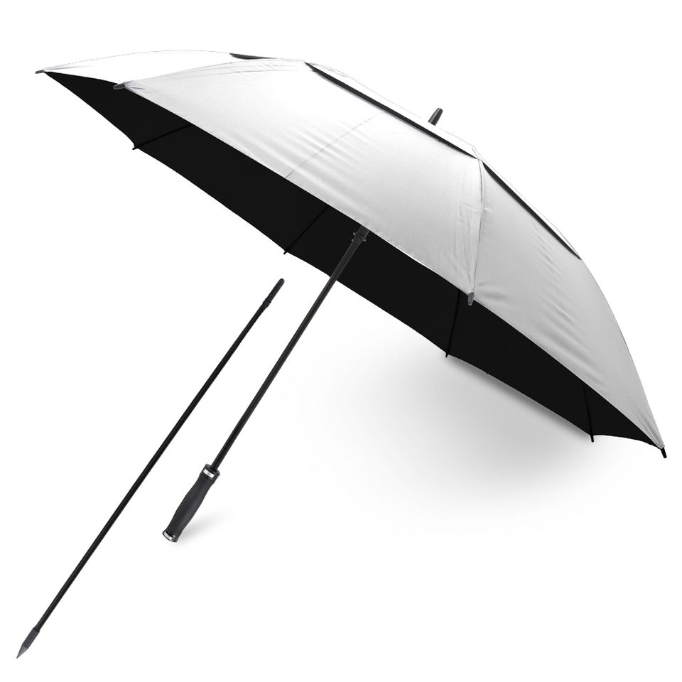 Automatic Retractable Windproof Double Layer beach umbrella with sand anchor - Golf Outdoor Leisure Waterproof Sunshade