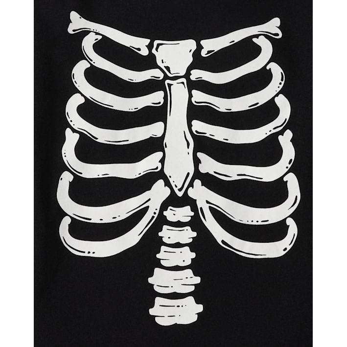 Childrens Place Baby Toddler Halloween Long Sleeve Skeleton Graphic Tee-BLACK Matching Family Glow Dark Game Costumes (60%