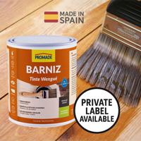 Customizable Interior Wood Varnish  Water-Based, Satin Finish, Wenge Color, Low VOC, Solvent-Free, 750ml.