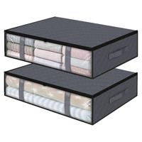 Collapsible Eco-friendly Fabric Storage Bag with PVC Window for Under Bed and Wardrobe/Living Room Organization