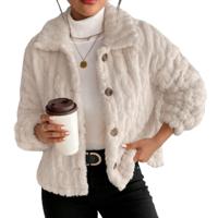 Wholesale Winter Plus Size Custom Warm Women Faux Fur Coat Turn Down Collar Jacket Women's Coats
