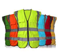 Hi Vis Unisex Construction Safety Vest Reflective Polyester Nylon Spandex Latex Workwear