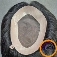 OME Hot Selling Lightweight Breathable Natural Black Indian Remy Hair Topper Women's Straight Mono & PU Base Toupee