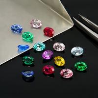 Wholesale Synthetic Colorful Oval Cut Loose Stones Lab Grown Sapphire Heat Treated with Color Play for Jewelry Making