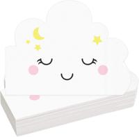 Direct Factory OEM 50 Pack White Cloud Paper Napkins 6.3 x 5.1 Inches Disposable 2 PLY Dinner for Baby Shower Birthdays Parties