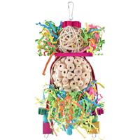 Bird Parrot Foraging Shredder Hanging Toys Natural Sola Balls Takraw with Pacifier Portable for Small Parrots Promotional Use