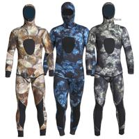 Mens Camo Pattern Wetsuit Custom Fabric Neoprene Smooth Skin Friendly for Spearfishing Diving Surfing