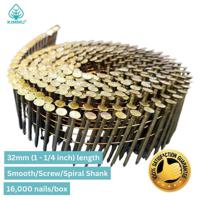 1.25 Inch 15 Degree Smooth Screw Spiral Shank Flat Coil Nails for Wooden Pallet Compatible with CN50 Pneumatic Coil Nailer