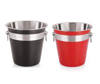 Durable & Stylish Design Hotelware Stainless Steel Ice Bucket Eco-Friendly Wine Accessories for Party in Red & Black Colors