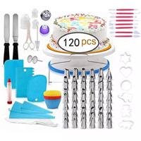 Hot Sale Cake Decorating Baking Tools Kit Set With Cake Turntable Decorating Supplies Set