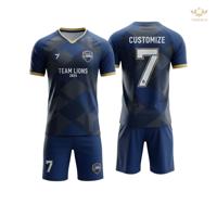 Premium Quality Custom Men's Quick Dry Soccer Uniform Football Jersey Set Teamwear Logo Name Number for Spring OEM Wholesale