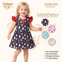 Ucheer Sports Bamboo Twirl Baby Girl Cartoon Pattern Petal Sleeve Toddler Ankle-Length Customized ODM Summer Kids Clothes