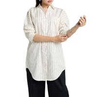 Womens Professional Stripe Formal Work Shirts Woven Eco-Friendly Long Sleeves Button Decoration for Spring Autumn Office Use BD