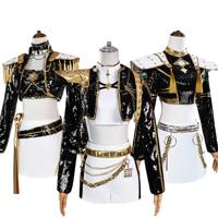 Witch Hunter Corps Mila Black Gold Cosplay Costume, Anime Witch Hunter Corps Stage Costume, Zoe Lumi Cosplay