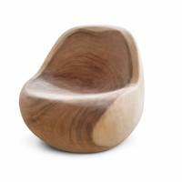 Luxury Handcrafted Solid Wood Organic Modern Lounge Chair Sculptural Statement Seating Living Room Apartment Villa Hotel