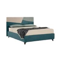 Modern Upholstered Bed Padded Headboard Bold Diagonal Lines Customizable Fabric Cover Sleek Contemporary Design King/Queen Size