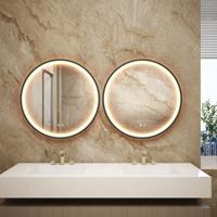 Mirror with Integrated Ladder Shelf for Towel Storage