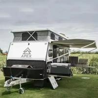 Gray Adjustable 4-6 Road Aluminum Mobile Travel Home Outback Travel Trailer Caravan Shower Toilet Air Conditioning 4-6 Persons