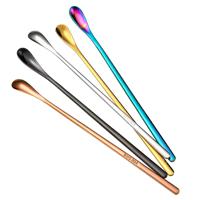 High Quality Mirror Stainless Steel 304 Copper Gold Cocktail Stirrer Long bar Spoon for Bartender Kits
