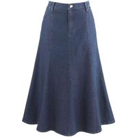Wholesale High Quality Latest Design Casual Solid Button A-line Long Jeans Denim Maxi Skirt-31.5