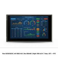 7 Inch 800x480 LVDS IPS TFT LCD 1000nits High Brightness Industrial Display Alternative to AUO Innolux Tianma JDI