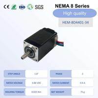 Cheap Nema 8 2 Phase 1.8 Step Square Hollow Shaft Hybrid Stepper Motor with 20mm Flange Size 4.88V 0.4A