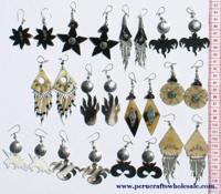 Ethnic Peruvian Tribal Carving Jewelry Handmade Bull Horn Dangle Drop Earrings Fashion Wholesale Hoop Earings Design