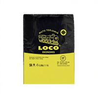LOCO Economical Black PE Plastic T-Shirt Bag Size 17x33 Recyclable Strong & Practical for Supermarket Packaging with Quality