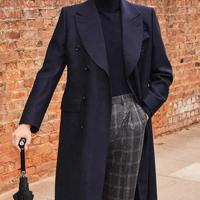 Men Black Overcoat Fashionable Plus Size Men's Winter Coats High Quality Casual Men's Oversize Midi Length Jackets Coats