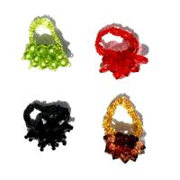 Handmade Peruvian Kids Jewelry Cute Flower Rings for Toddlers and Babies Beaded with Coloured Plastic Crystals