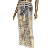 Women's High Waist Loose Crochet Knitted Long Skirt Plus Size Cotton Clothing Bali Style Irregular Skirt