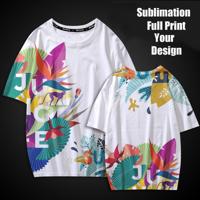 Wholesale Polyester Men T shirt Custom Sublimation Transfer all over full Print design logo tshirt quick dry fit t-shirt for Men