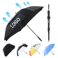 OEM Heavy Duty Windproof Straight Golf UV Double Canopy Umbrella Fabrica De Parasoles Para Autos Oversize Rain Umbrella