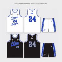 Boys Youth Reversible Sleeveless Basketball Uniform Set-Custom 100% Polyester Printed Double-Sided Jersey Shorts Breathable