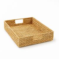 Eco Friendly Kachuripana Storage Tray Natural Water Hyacinth Woven Basket Organizer Table Top Multifunction Boho Style Home