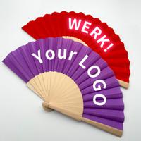 Wholesale Popular Sublimation Cheap Custom Printing Hand Held Fan Promotional Gift Paper Hand Fan