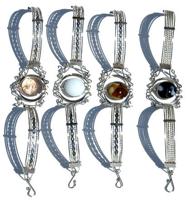 Handmade Metal Fashion Cuff Bracelets with Colored Murano Glass Artisanal Peruvian Products for Wholesale