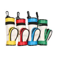 Factory Direct Wholesale Colorful PU Golf Ball and Tee Pouch Set with Carabiner Clip Golf Accessories Bag