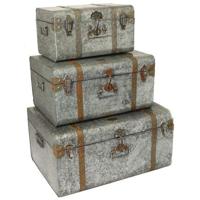 Galvanized Metal Decorative Trunk