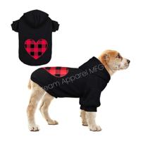 Black & Red Buffalo Print Modern Dog Hoodie Sweater Polyester Eco-Friendly Summer Pet Clothes Keep Furry Friends Stylish Warm