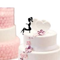 Confetti! Customizable Acrylic High Heel Silhouette Girl Cake Toppers for Valentine's Day Cake Decoration Party Supplies