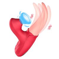 LOVE New Arrival 2 in 1 G-Spot Clitoris Stimulator Sucking Modes Female Masturbation Tongue Licking Rose Vibrator