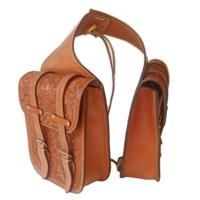 Handmade Tooling Carving Boxes Western Bags Heavy Duty Genuine Leather Unisex Bicycle Saddle Bag for Cycling