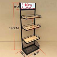 Convenience Store Black Multilayer Snacks Display Shelf Candy Beverage Metal Wire Basket Display Rack
